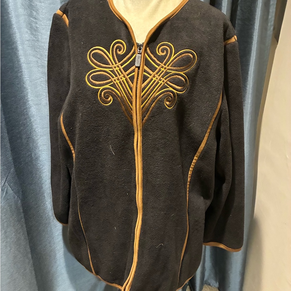Bob Mackie Black Jacket with Gold Detailing